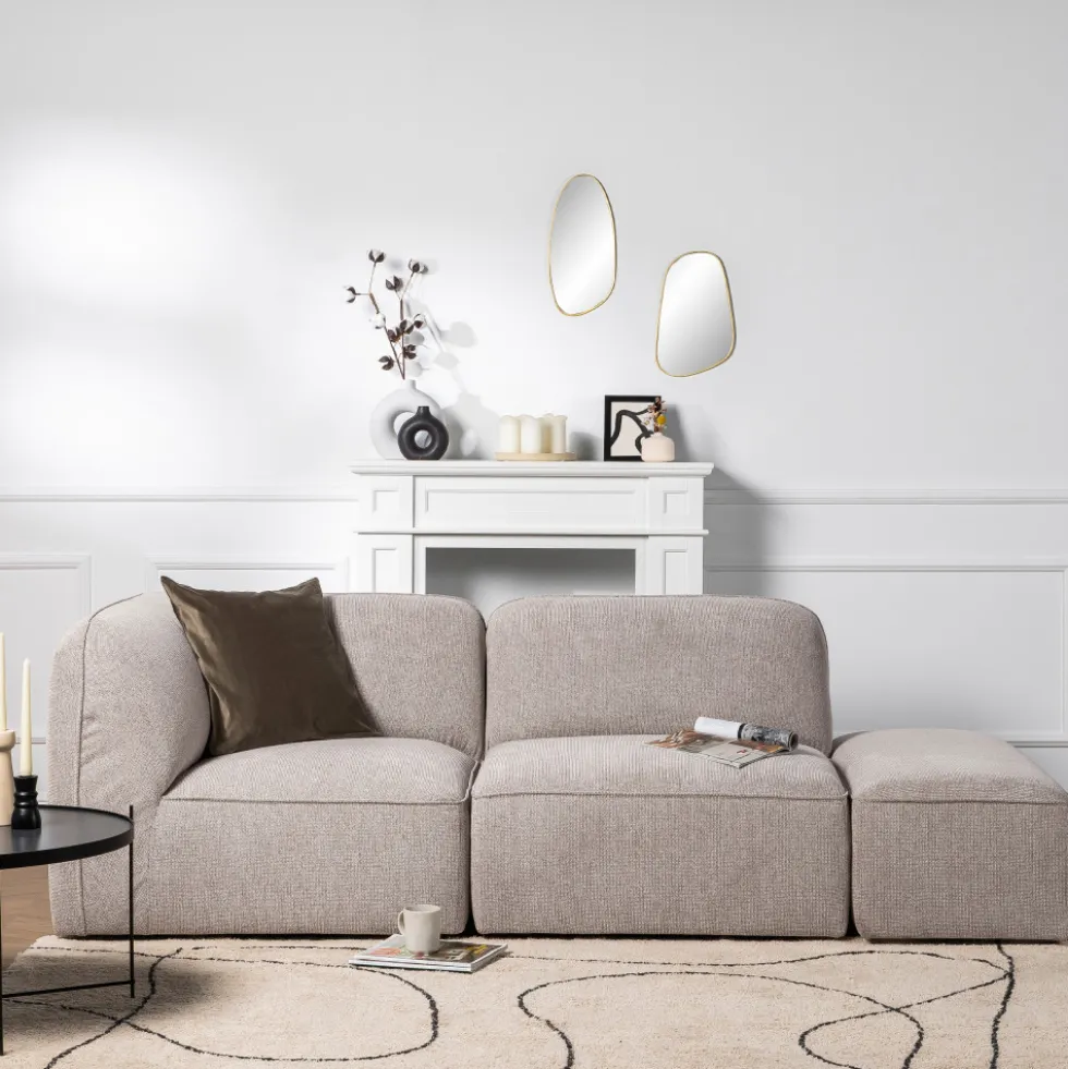 NOOR Pouf pour canapé modulable en tissu