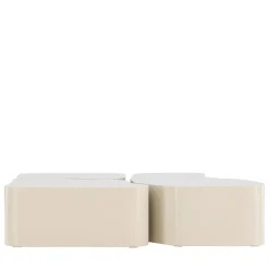 NORLAND Lot de 3 tables basses organiques en bois 92x70cm