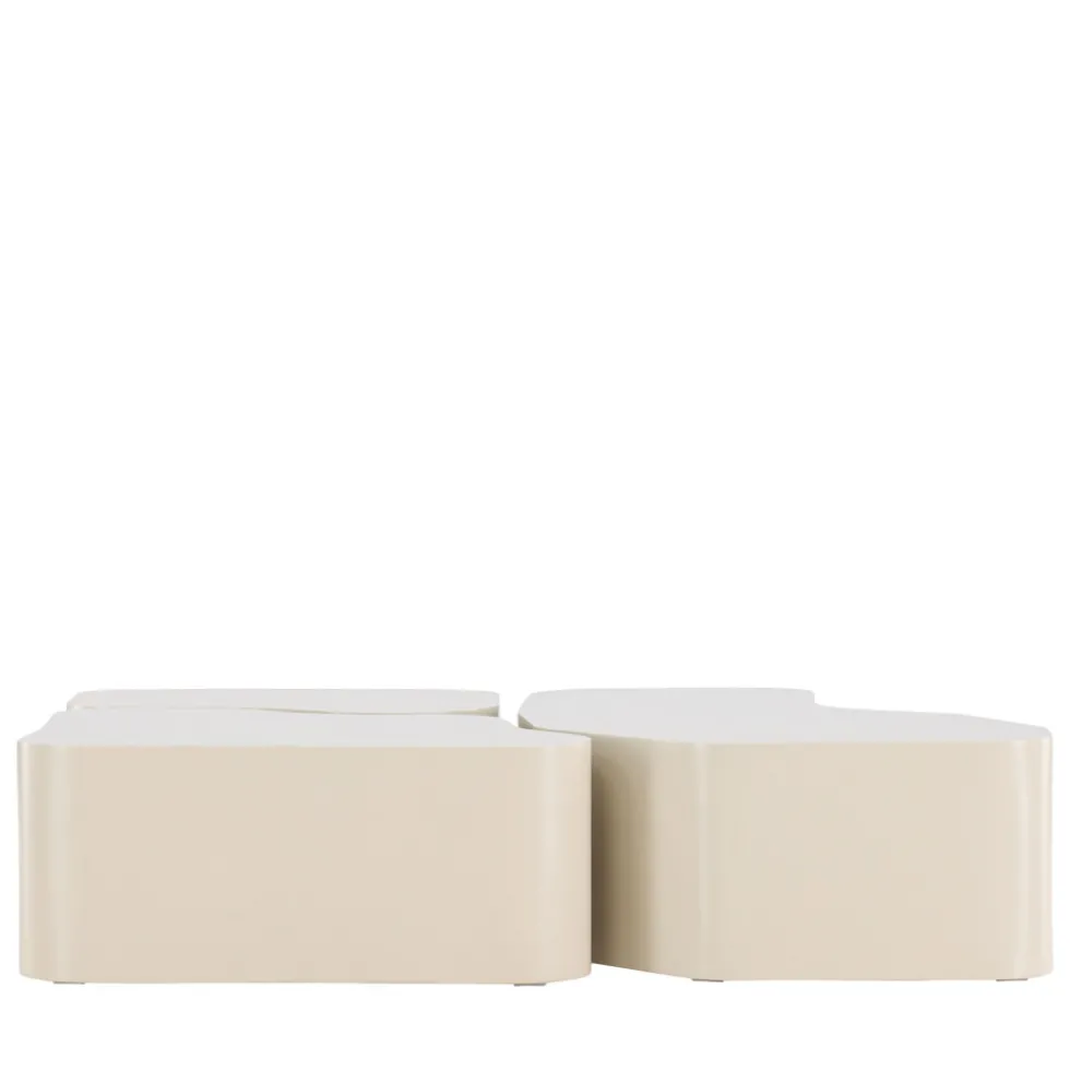 NORLAND Lot de 3 tables basses organiques en bois 92x70cm