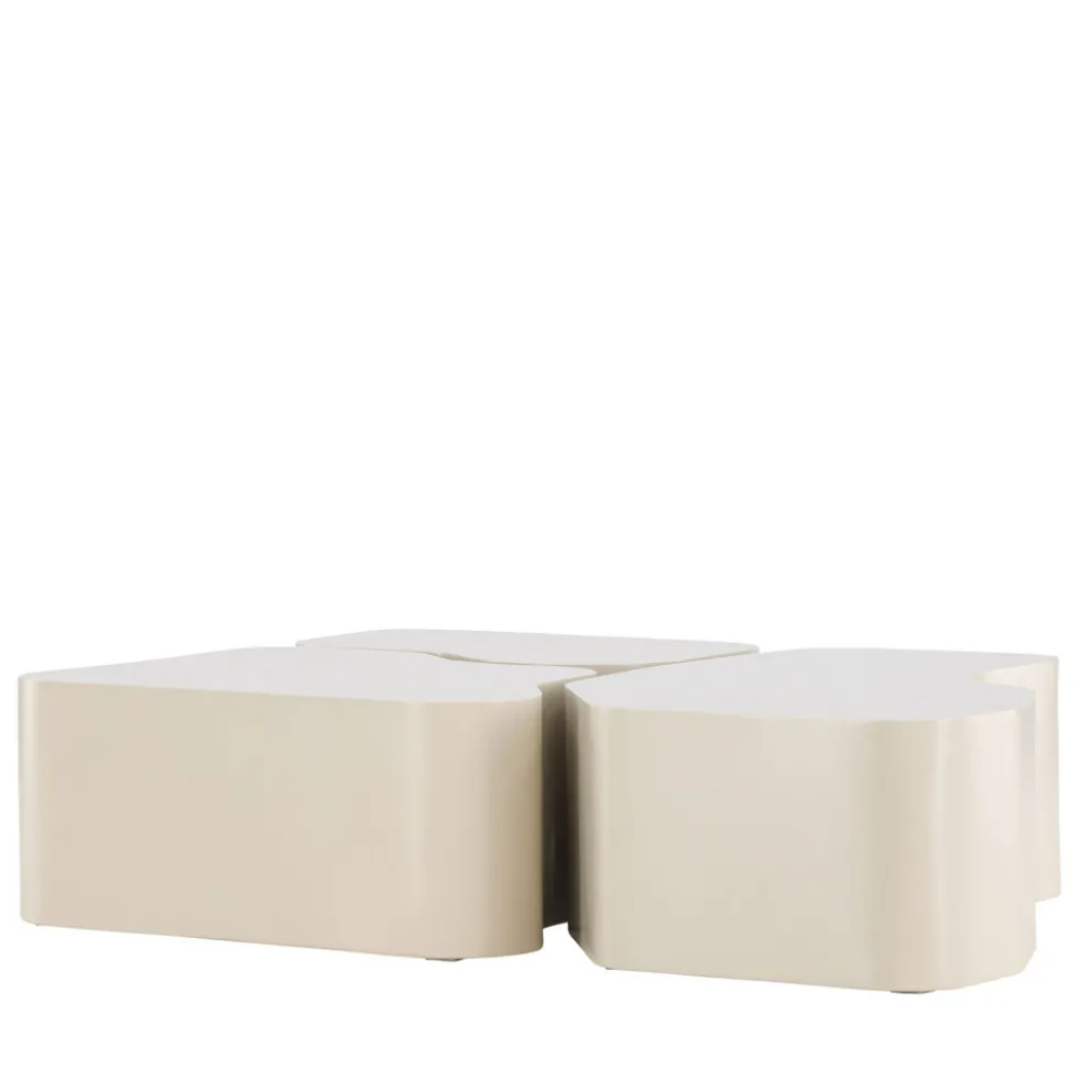 NORLAND Lot de 3 tables basses organiques en bois 92x70cm