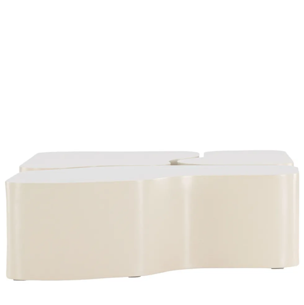NORLAND Lot de 3 tables basses organiques en bois 92x70cm