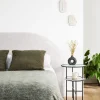 NOUSSA Tête de lit en tissu bouclette demi-lune L170cm