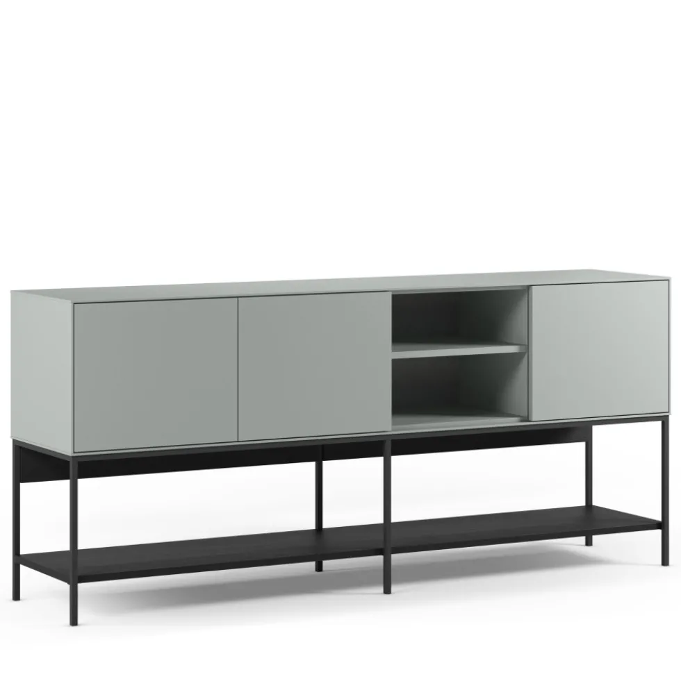 NOXA Buffet 3 portes en bois et métal L180cm