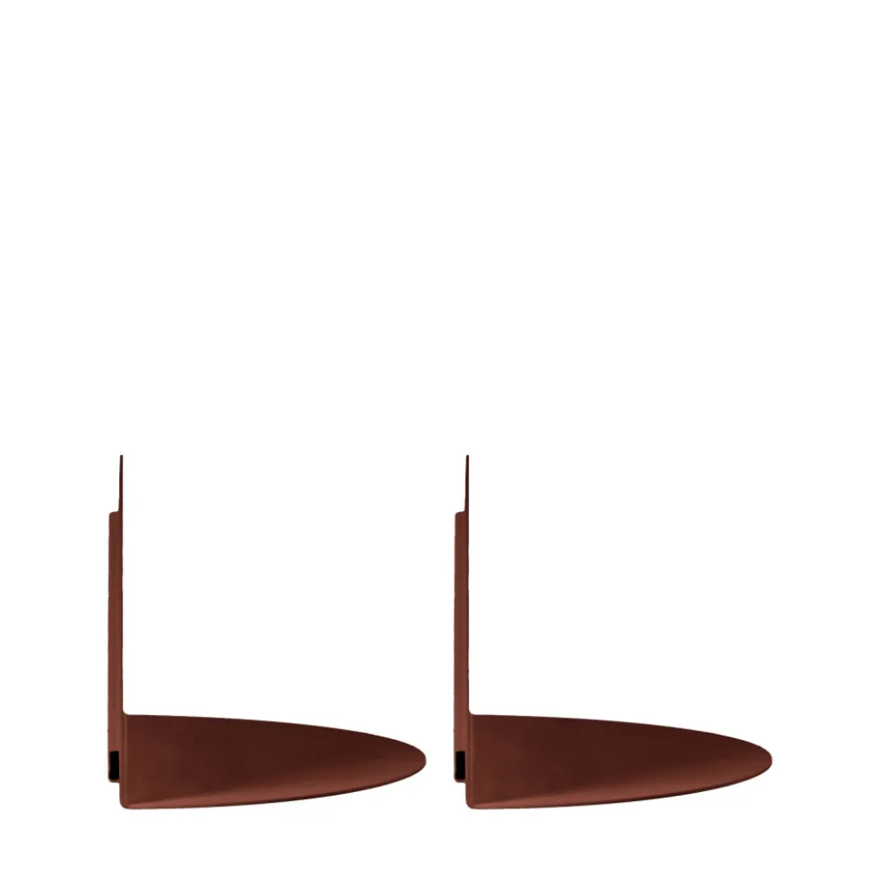 NUAGIO Lot de 2 étagères murales demi-cercle en métal L33cm