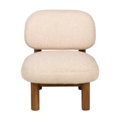 NUBO Fauteuil en tissu bouclette et bois