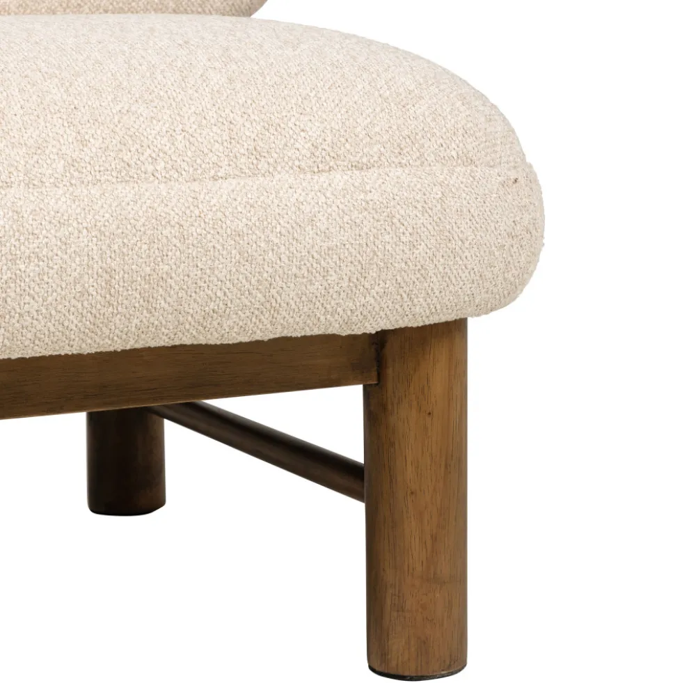 NUBO Fauteuil en tissu bouclette et bois