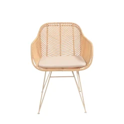 NUNUHAI Fauteuil de table en rotin pieds beiges
