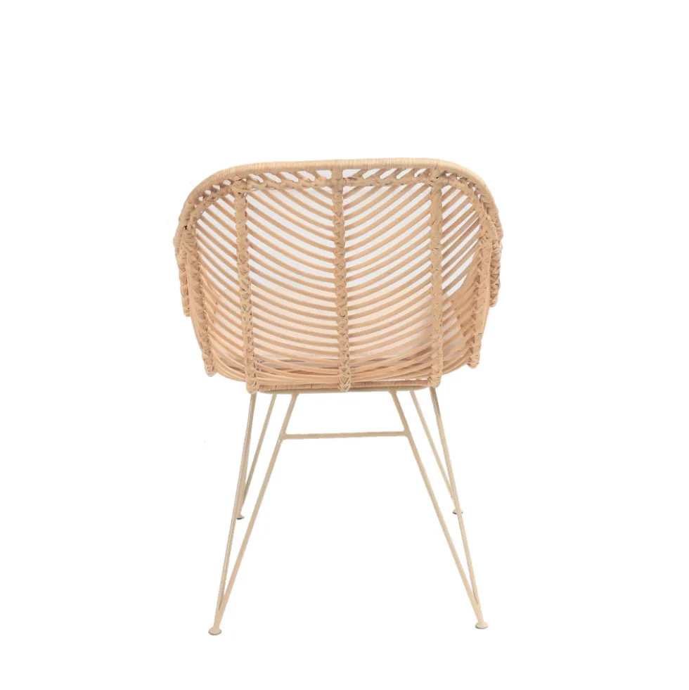 NUNUHAI Fauteuil de table en rotin pieds beiges