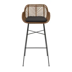 NUNUHAI Lot de 2 tabourets de bar en rotin H76cm