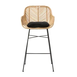 NUNUHAI Lot de 2 tabourets de bar en rotin H68cm