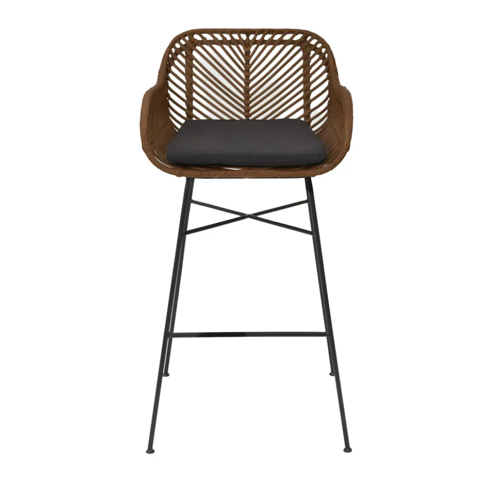 NUNUHAI Lot de 2 tabourets de bar en rotin H68cm
