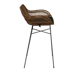 NUNUHAI Lot de 2 tabourets de bar en rotin H68cm