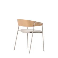 OPNA Lot de 2 fauteuils de table en tissu, bois et métal