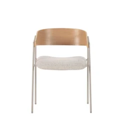 OPNA Lot de 2 fauteuils de table en tissu, bois et métal