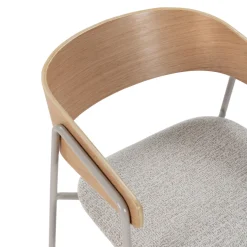OPNA Lot de 2 fauteuils de table en tissu, bois et métal