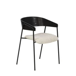 OPNA Lot de 2 fauteuils de table en tissu, bois et métal