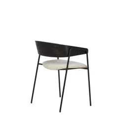 OPNA Lot de 2 fauteuils de table en tissu, bois et métal