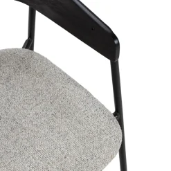 OPNA Lot de 2 fauteuils de table en tissu, bois et métal