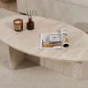 ORIS Table basse organique effet travertin 120x65cm