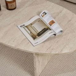 ORIS Table basse organique effet travertin 120x65cm