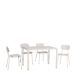 ORKA Ensemble table et chaises de jardin 4 personnes en métal