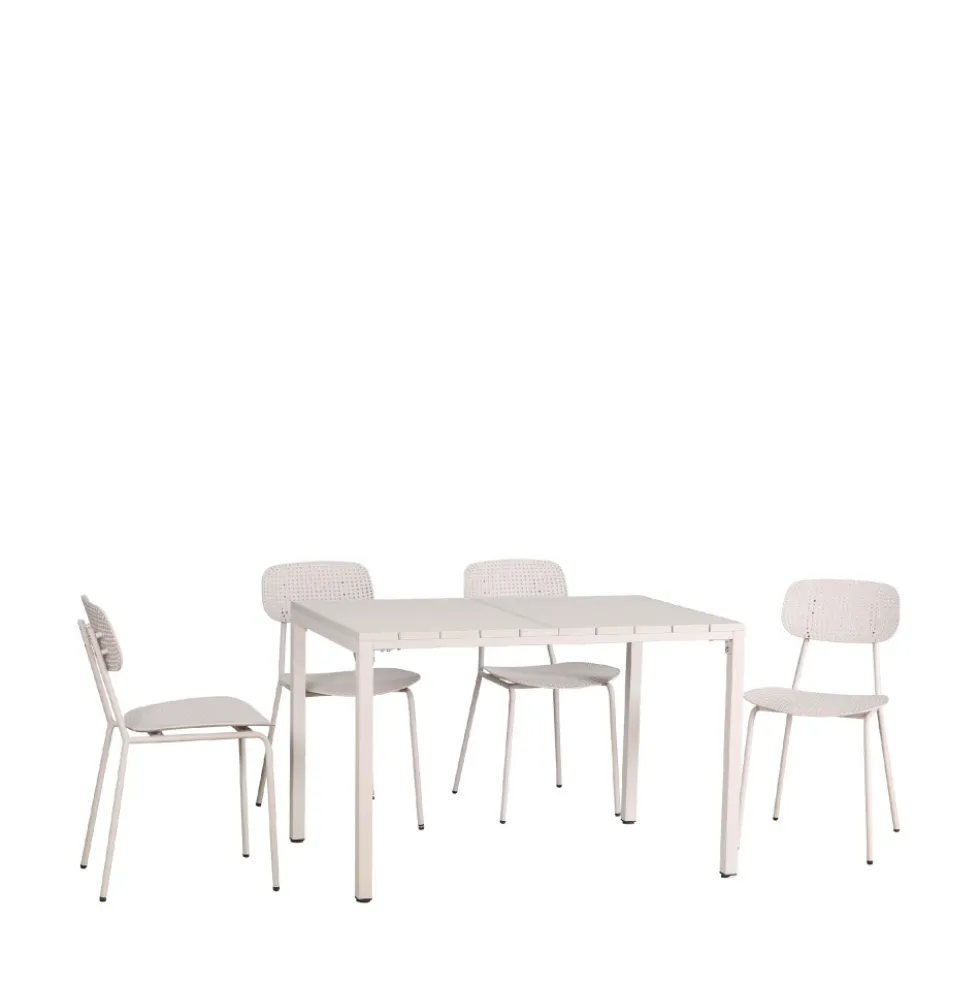 ORKA Ensemble table et chaises de jardin 4 personnes en métal