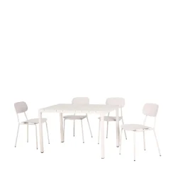 ORKA Ensemble table et chaises de jardin 4 personnes en métal