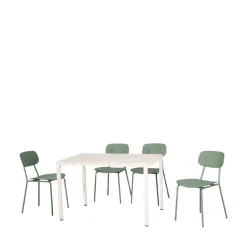 ORKA Ensemble table et chaises de jardin 4 personnes en métal