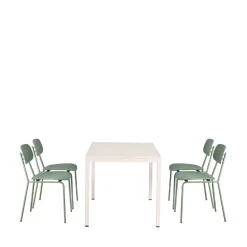 ORKA Ensemble table et chaises de jardin 4 personnes en métal