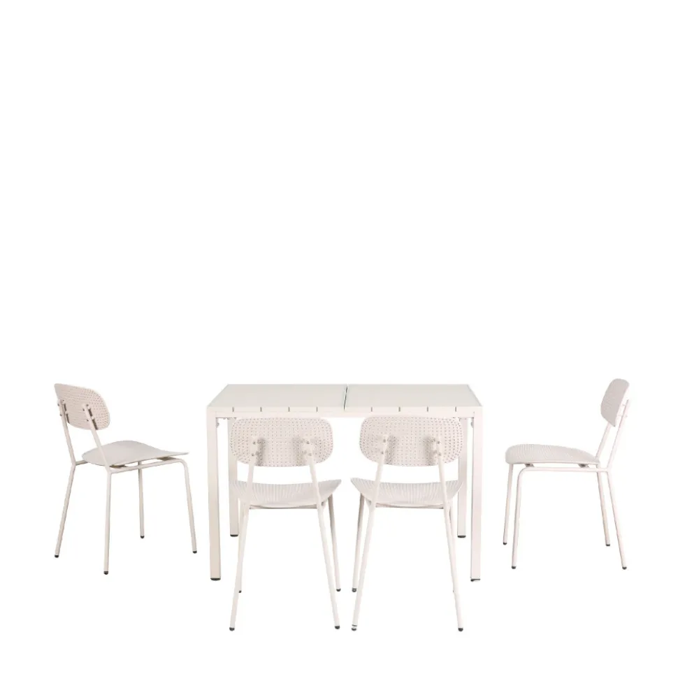 ORKA Ensemble table et chaises de jardin 4 personnes en métal