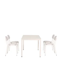 ORKA Ensemble table et chaises de jardin 4 personnes en métal
