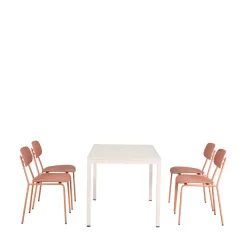 ORKA Ensemble table et chaises de jardin 4 personnes en métal