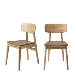 ORR Lot de 2 chaises en bois et simili