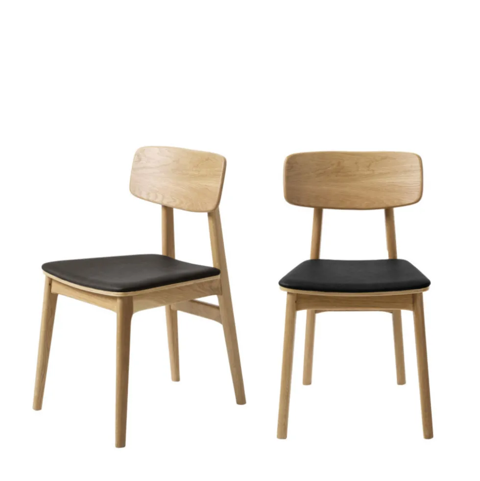 ORR Lot de 2 chaises en bois et simili