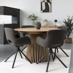 OSAKA Table à manger extensible 4 à 10 personnes 120-240x120cm en bois