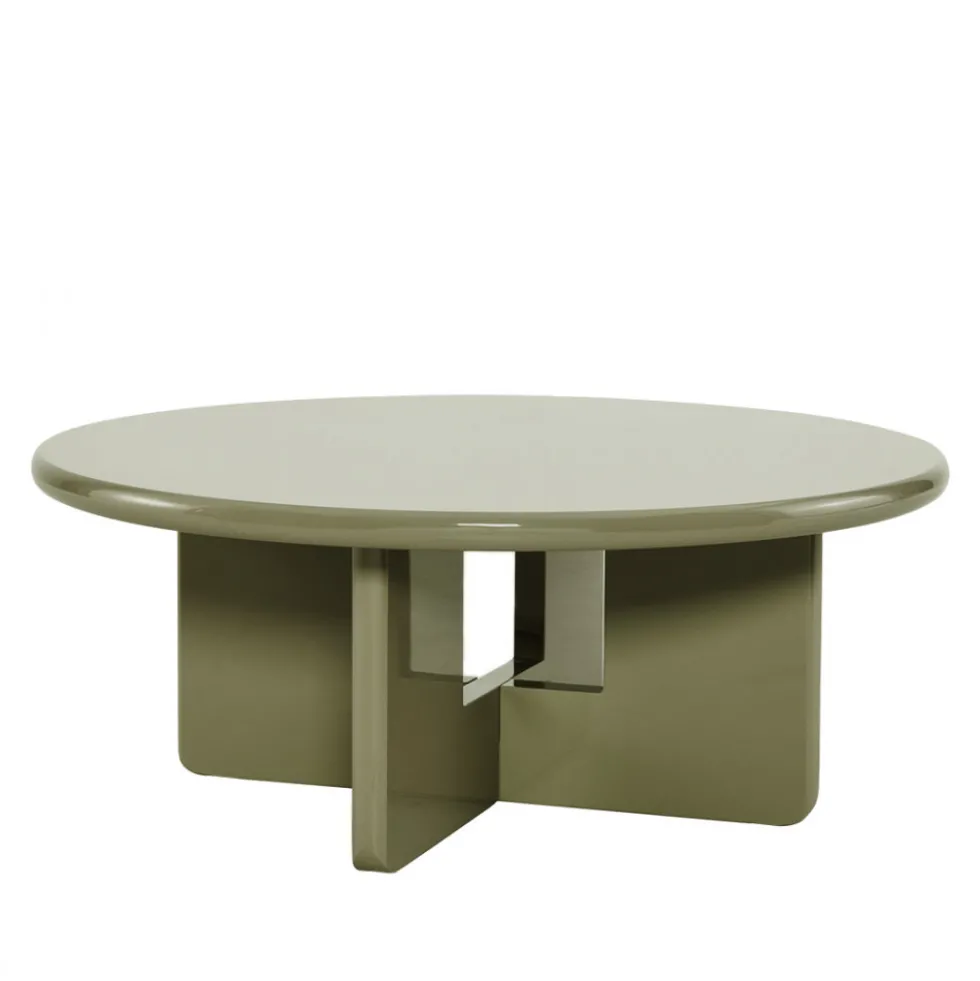PALOMA Table basse ronde en bois laqué ø80cm