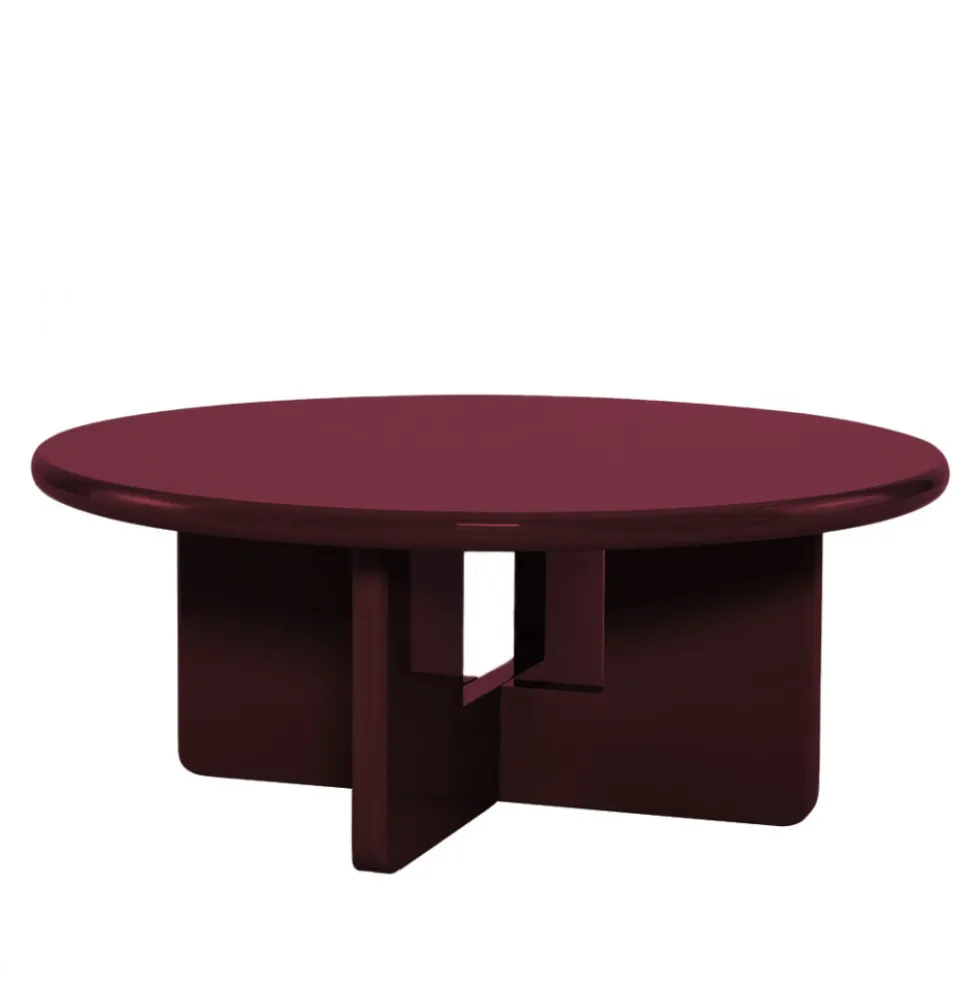 PALOMA Table basse ronde en bois laqué ø80cm