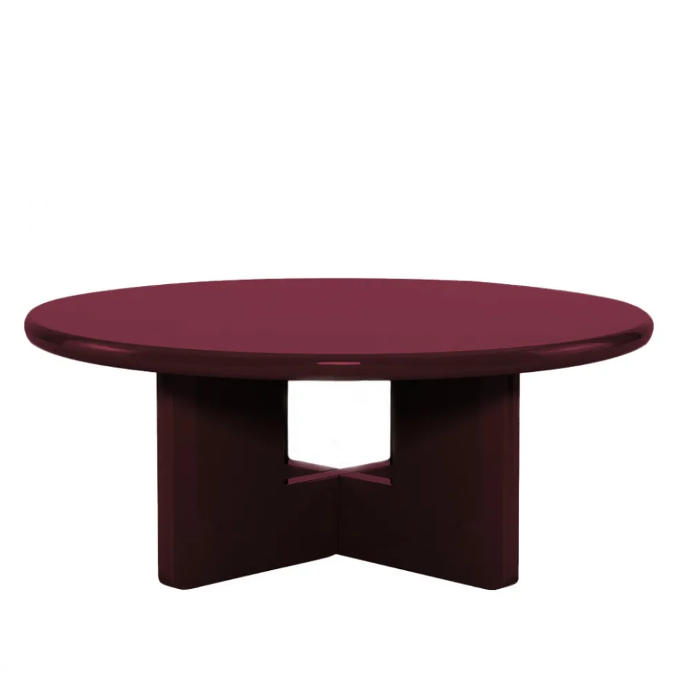 PALOMA Table basse ronde en bois laqué ø80cm