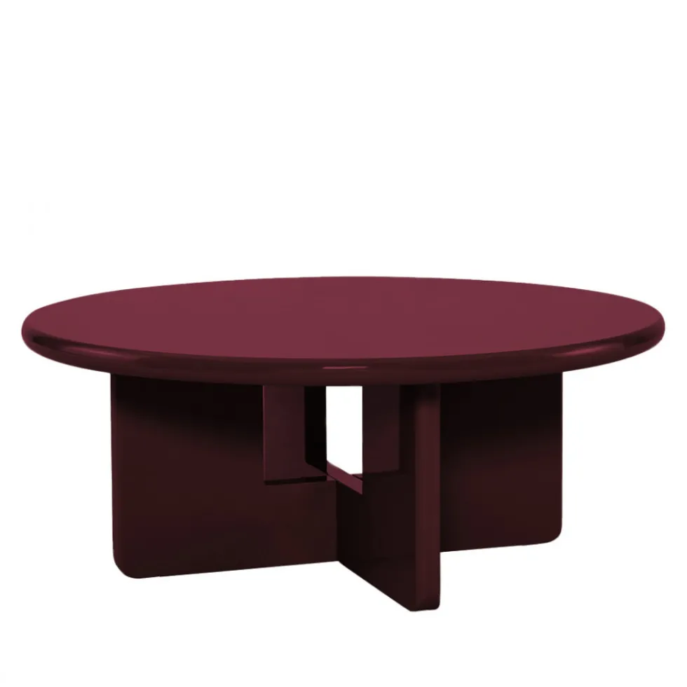 PALOMA Table basse ronde en bois laqué ø80cm