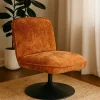 PARBO Fauteuil pivotant en velours côtelé pied tulipe