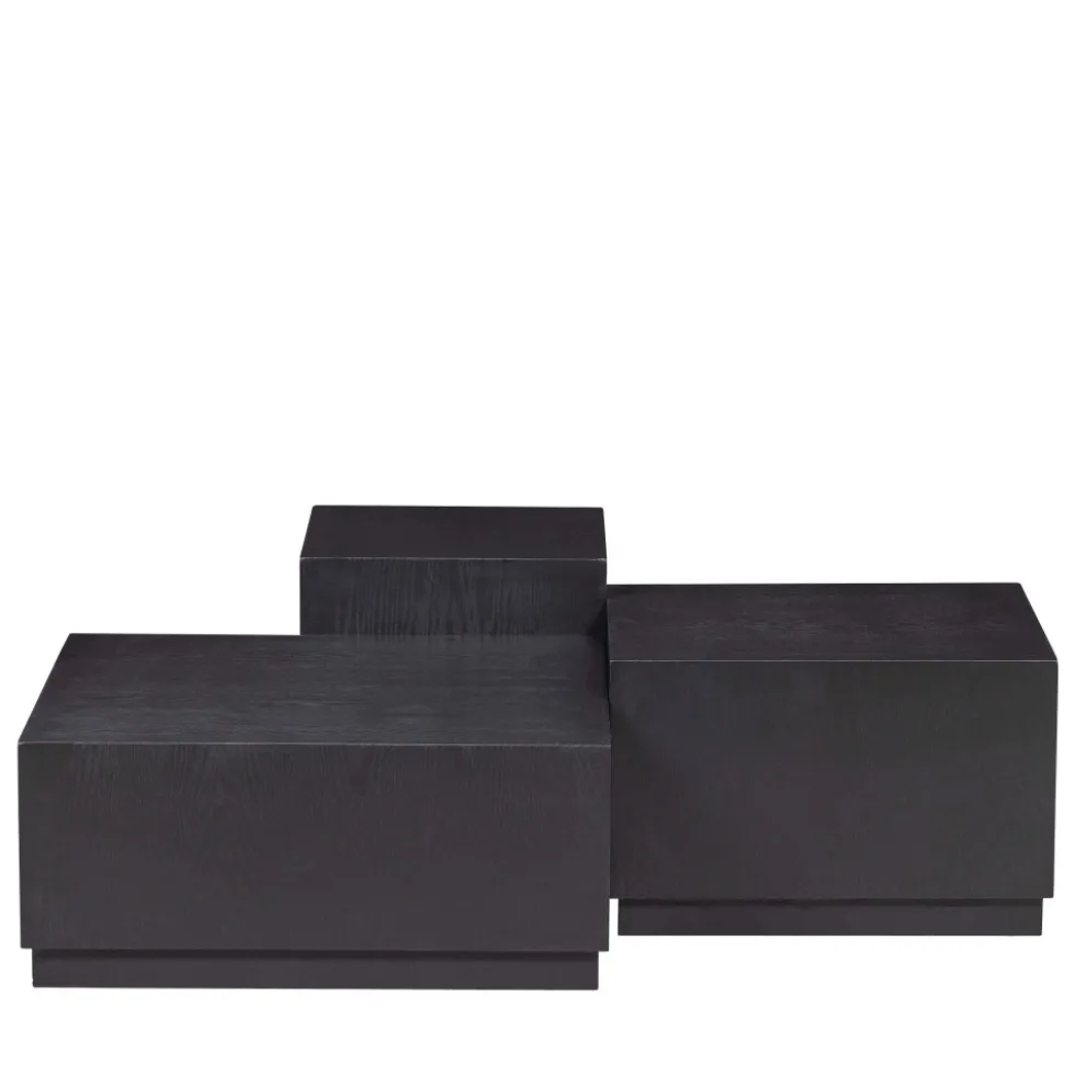 PIM Lot de 3 tables basses en bois