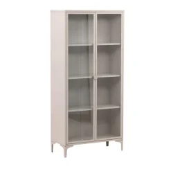 PIRING Vaisselier 2 portes en verre et métal H190cm