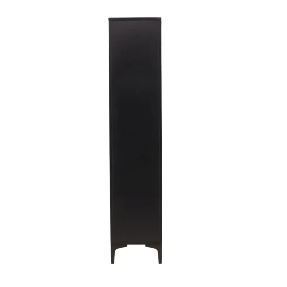 PIRING Vaisselier 2 portes en verre et métal H190cm