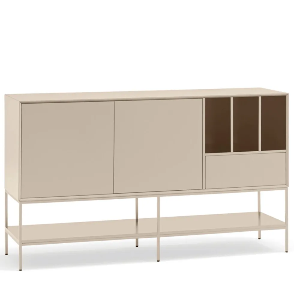 PLATT Buffet 2 portes en bois et métal L166 cm