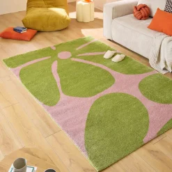 POP Tapis vintage à motif floral