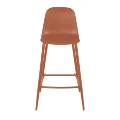 PORTLAND Lot de 4 tabourets de bar intérieur et extérieur en plastique et métal H65cm