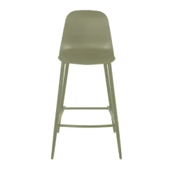 PORTLAND Lot de 4 tabourets de bar intérieur et extérieur en plastique et métal H65cm