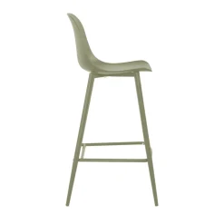 PORTLAND Lot de 4 tabourets de bar intérieur et extérieur en plastique et métal H65cm