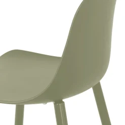 PORTLAND Lot de 4 tabourets de bar intérieur et extérieur en plastique et métal H65cm