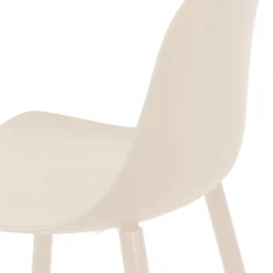 PORTLAND Lot de 4 tabourets de bar intérieur et extérieur en plastique et métal H65cm